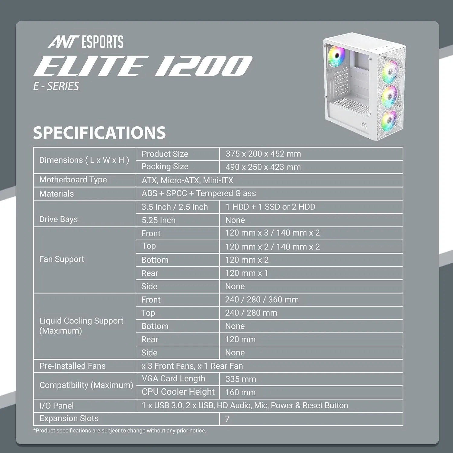 Ant Esports Gmaing Cabinet Elite 1200 White view 6